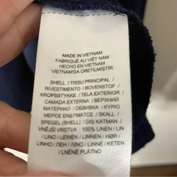 Lauren Ralph Lauren Womens tie front navy 100% linen shirt dress 18 - Picture 9 of 10